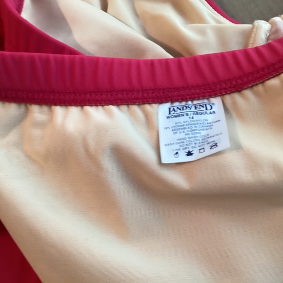 LANDS END  Ladies Sz 14 TANKINI SET dark pink - Picture 6 of 10